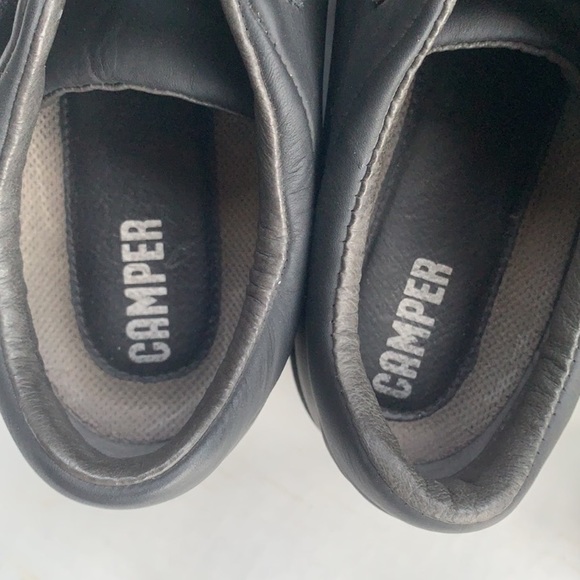 Camper Leather Criss Cross Lace Up Velcro Sneakers - Picture 4 of 10